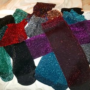 Sparkly sheer crew socks